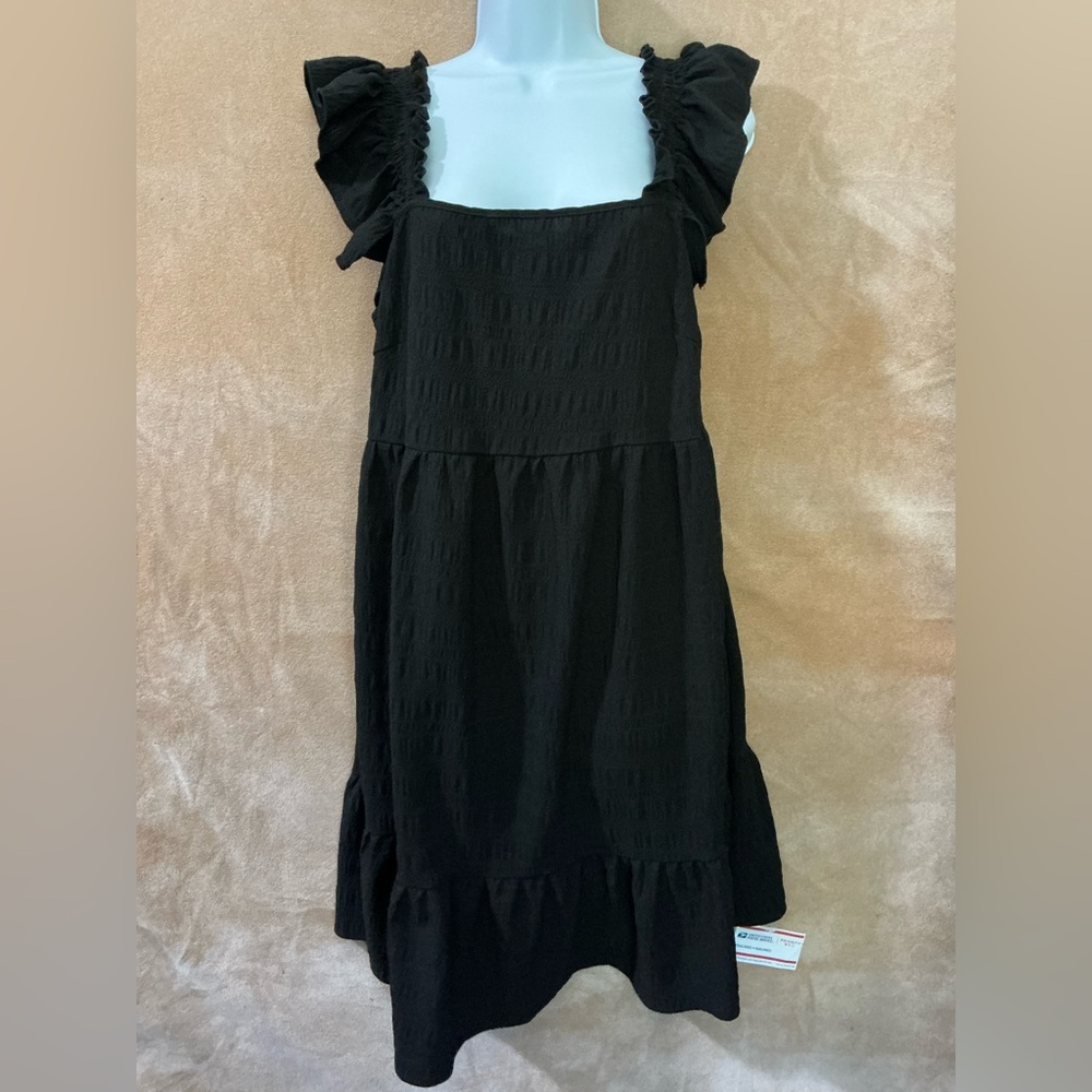 SHEIN Elegant Black‎ Textured Dress